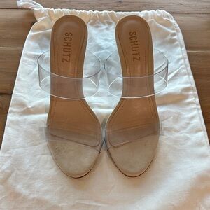 SCHUTZ Clear Strap Ariella Heels